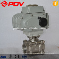 screw thread electric ball valve with Three piece